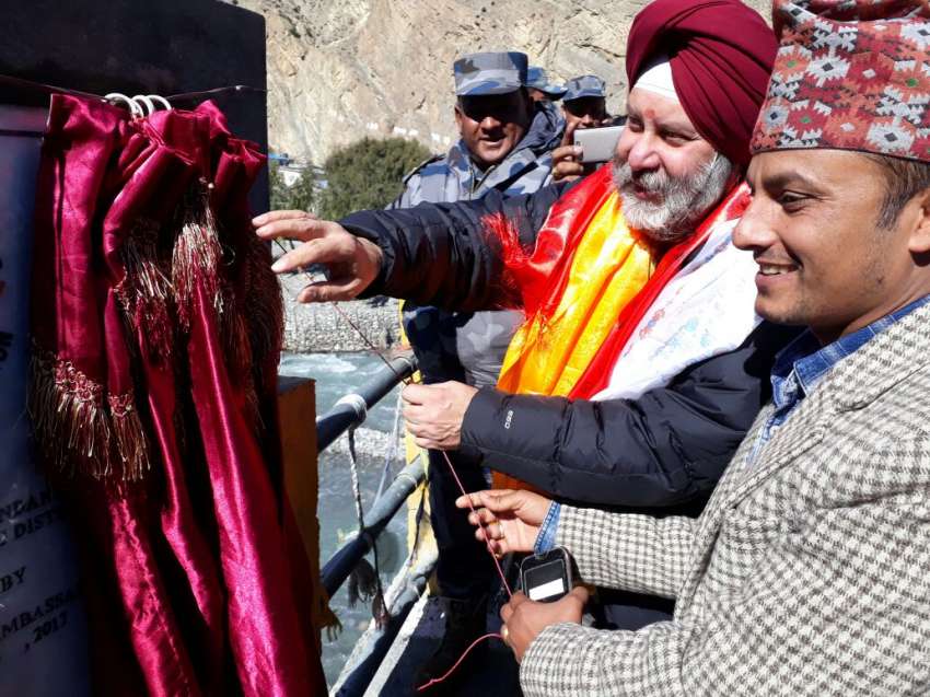 Indian Ambassador Inaugurates Bridge Over Kaligandaki River 