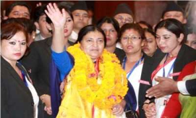Bhandari elected first woman president of Nepal