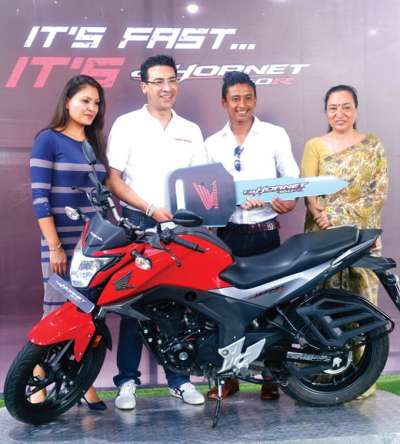 Shrestha Received Honda Hornet 160R
