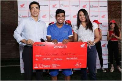 Shrestha won Honda Hornet it is fast challenge