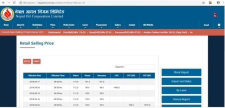 NOC Website Shows Old Prices, Contradicts with News Scroll 