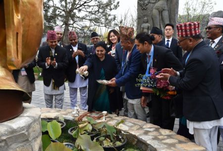 President Bhandari Inaugurates Nepali Pavilion 