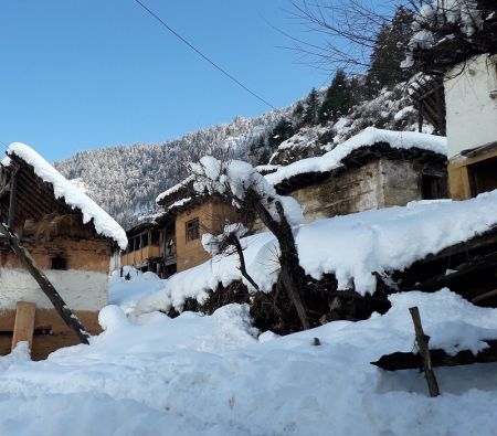 Snowfall in Mountainous Region Brings Normal Life to a Standstill  