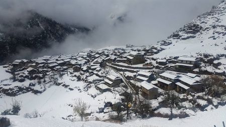 Snowfall Disrupts Telephone and Internet Services in Villages of Myagdi