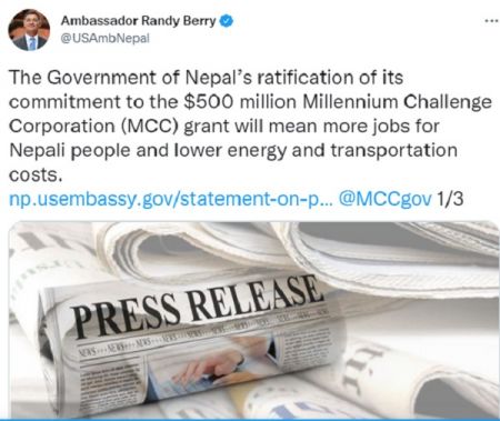 USA says Ratification of MCC means more Jobs