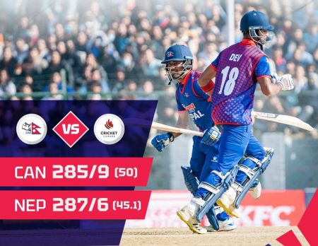 Nepal Wins ODI Series against Canada