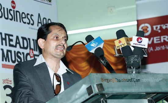 Editor-in-Chief & chairman of NBA Madan Lamsal addressing the dignitaries